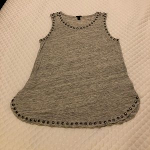 J. Crew gray linen studded tank top